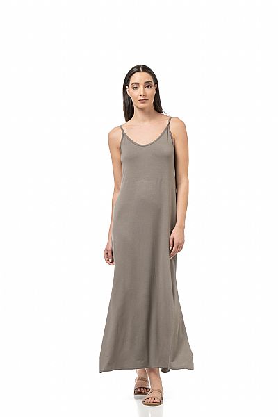Γυναικείο Φόρεμα Μακρύ με Ράντα Viscose