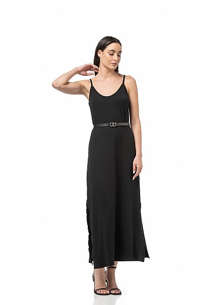 Γυναικείο Φόρεμα Μακρύ με Ράντα Viscose
