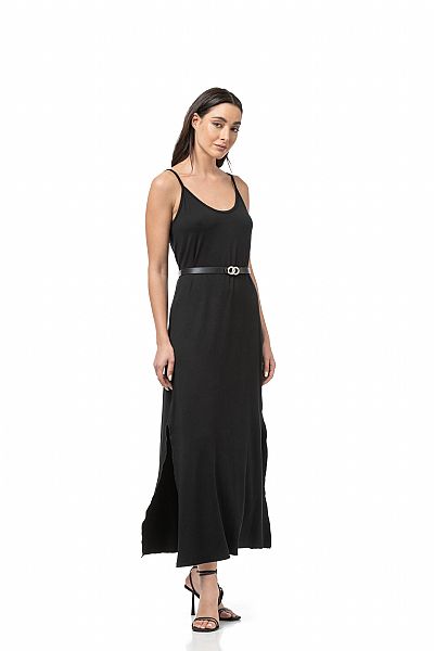 Γυναικείο Φόρεμα Μακρύ με Ράντα Viscose